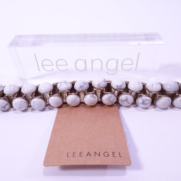 Lee Angel Neiman Marcus Women's Howlite Stone Box Link  Bracelet NWT 220 - Picture 6 of 7